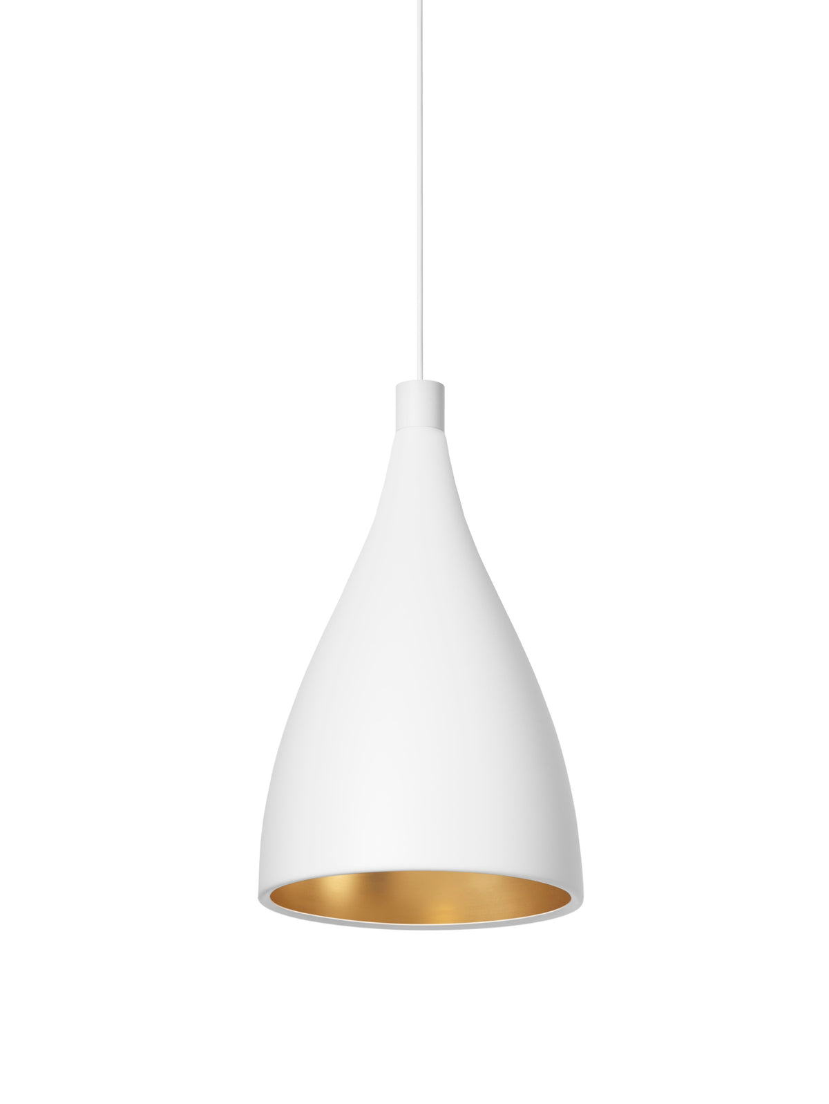 Pablo Swell XL Single LED Pendant in White, Brass