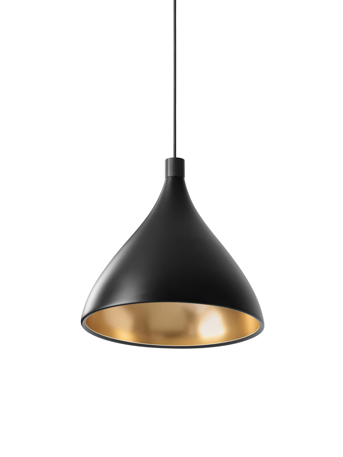 Pablo Swell XL Single LED Pendant in Black, Brass