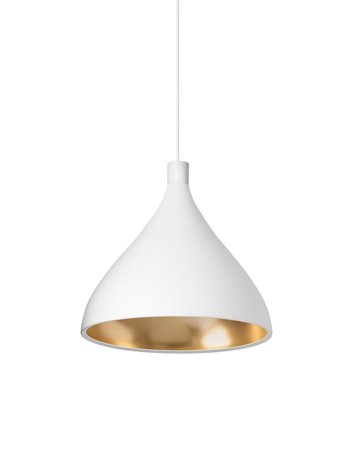 Pablo Swell XL Single LED Pendant in White, Brass
