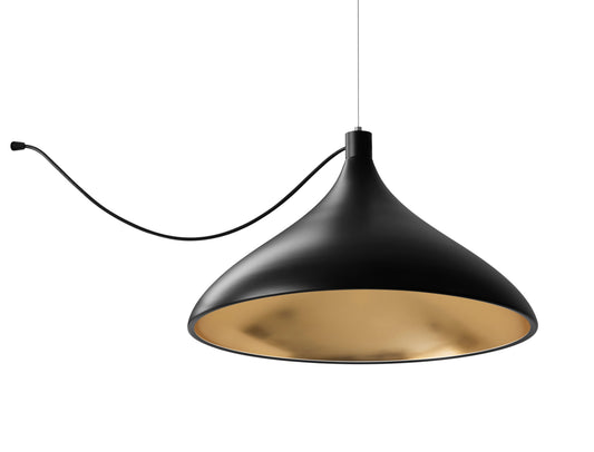Pablo Swell XL String Single Pendant in Black, Brass