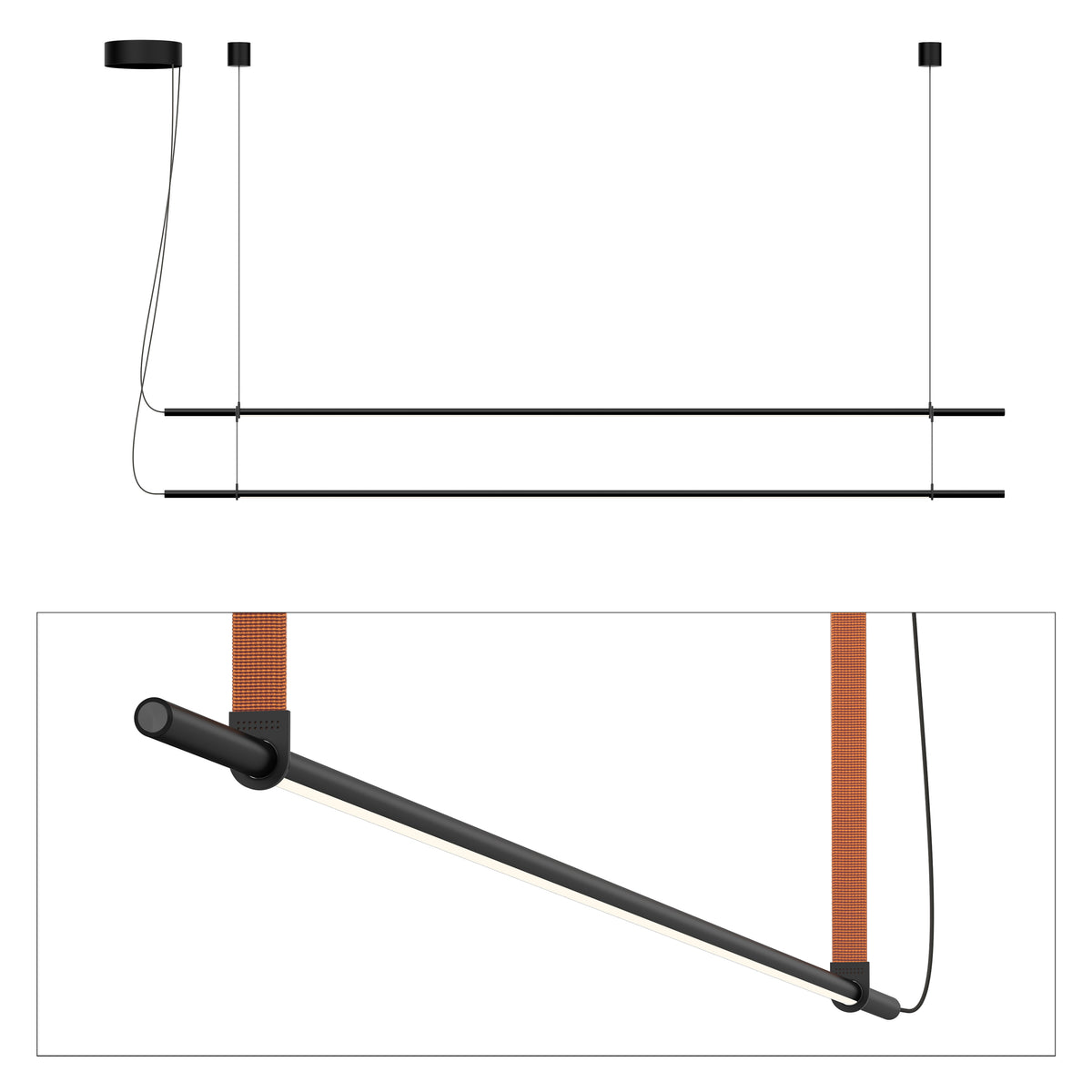 Pablo T.O 2 in Matte Black, Burnt Orange
