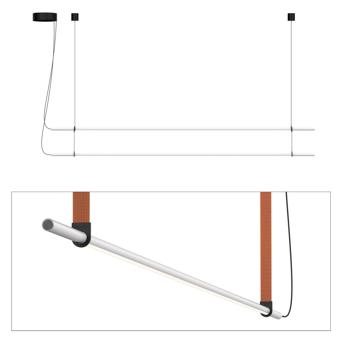 Pablo T.O 2 in Matte Light Grey, Burnt Orange