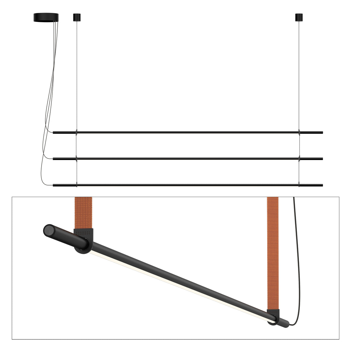 Pablo T.O 3 in Matte Black, Burnt Orange