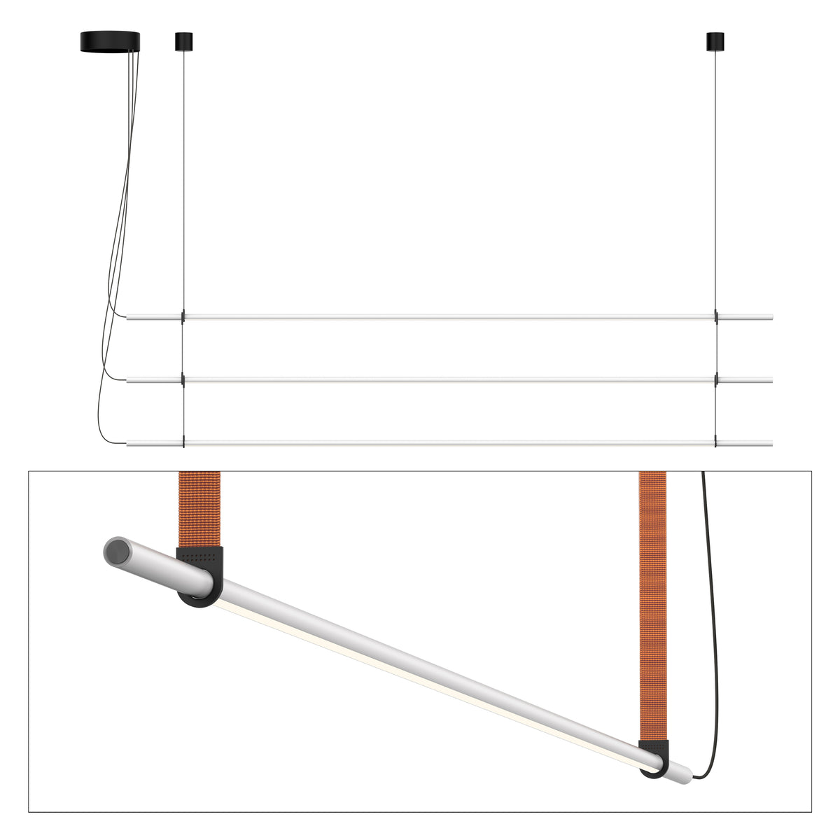 Pablo T.O 3 in Matte Light Grey, Burnt Orange