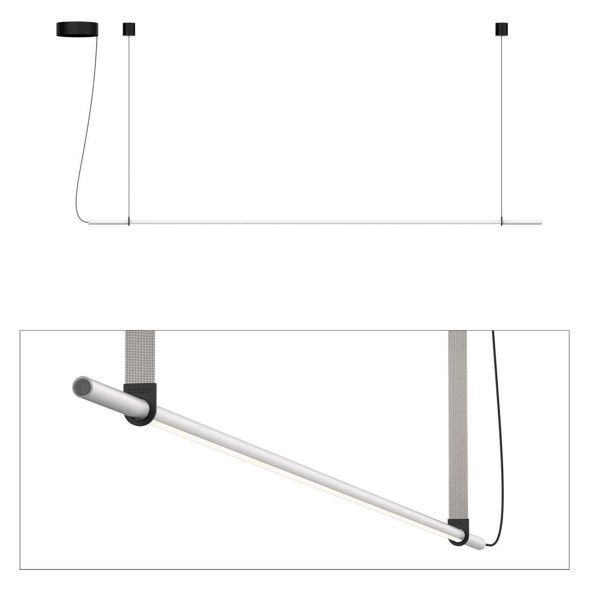 Pablo T.O LED Pendant in Matte Light Grey, Light Grey