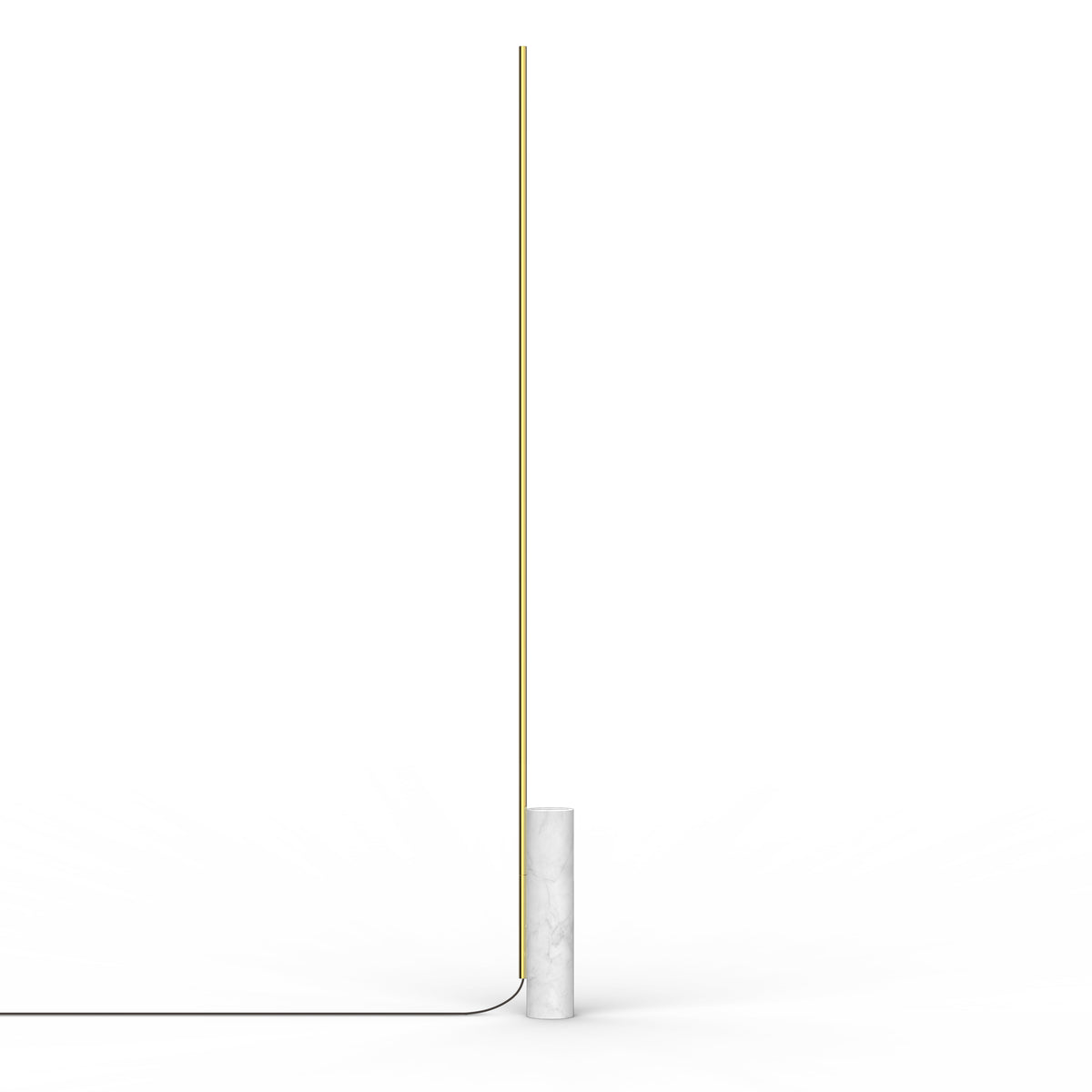 Pablo T.O Marble LED Floor Lamp in Carrara White, Brass