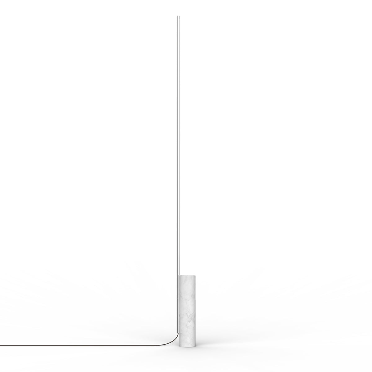 Pablo T.O Marble LED Floor Lamp in Carrara White, Chrome