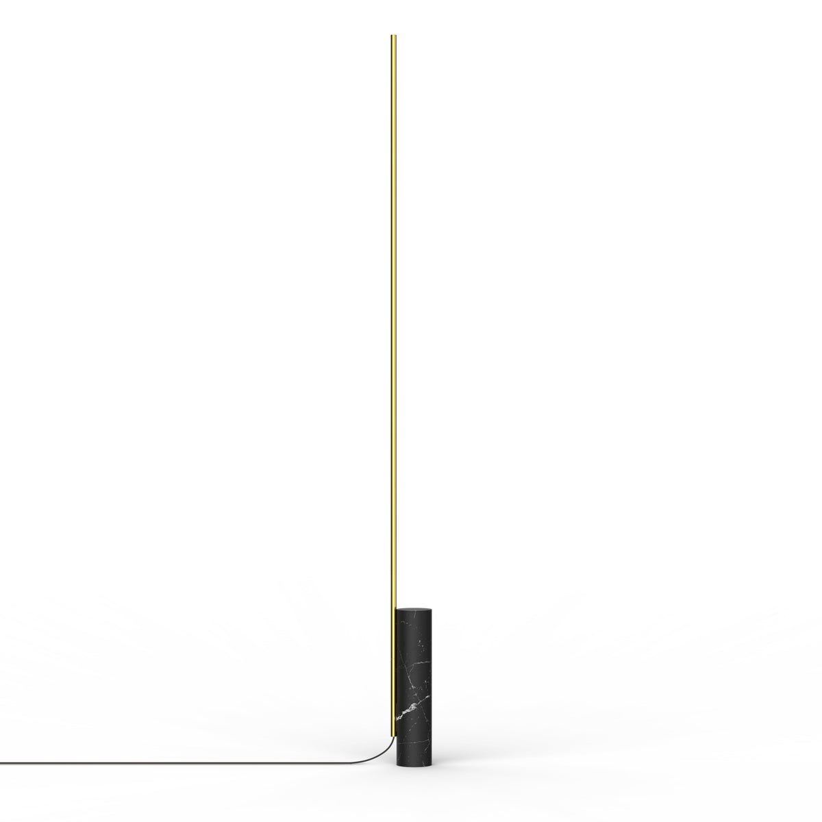 Pablo T.O Marble LED Floor Lamp in Marquina Black, Brass