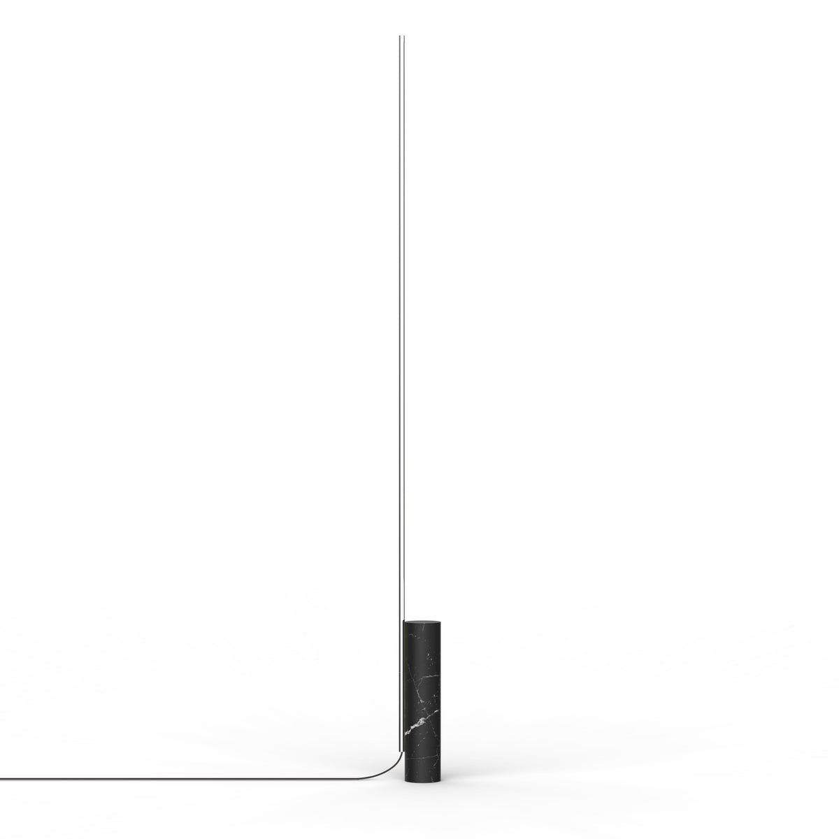 Pablo T.O Marble LED Floor Lamp in Marquina Black, Chrome