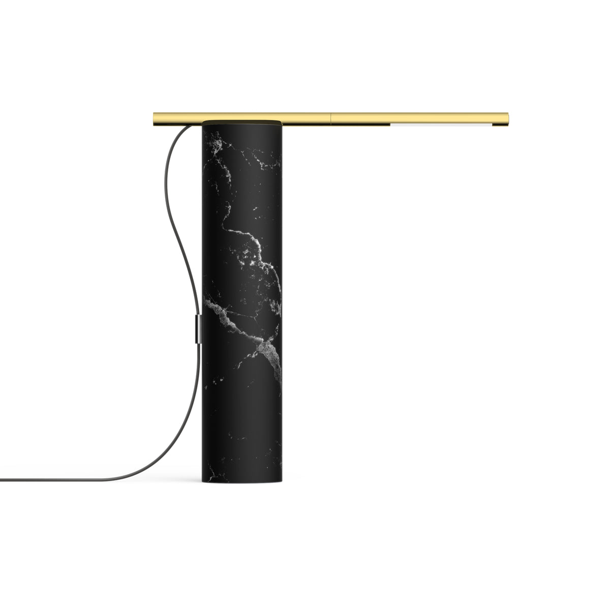 Pablo T.O Marble LED Table Lamp in Marquina Black, Brass