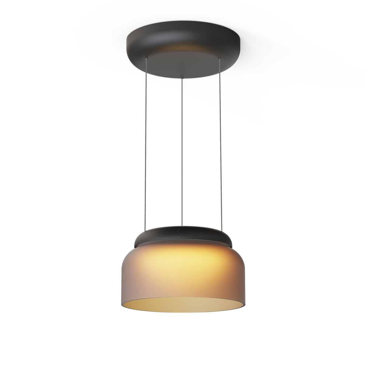Pablo Totem Mini LED Pendant in Etched Amber, Black