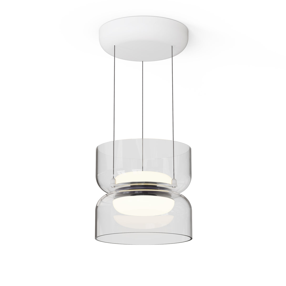 Pablo Totem Mini Up/Down LED Pendant in Clear, White