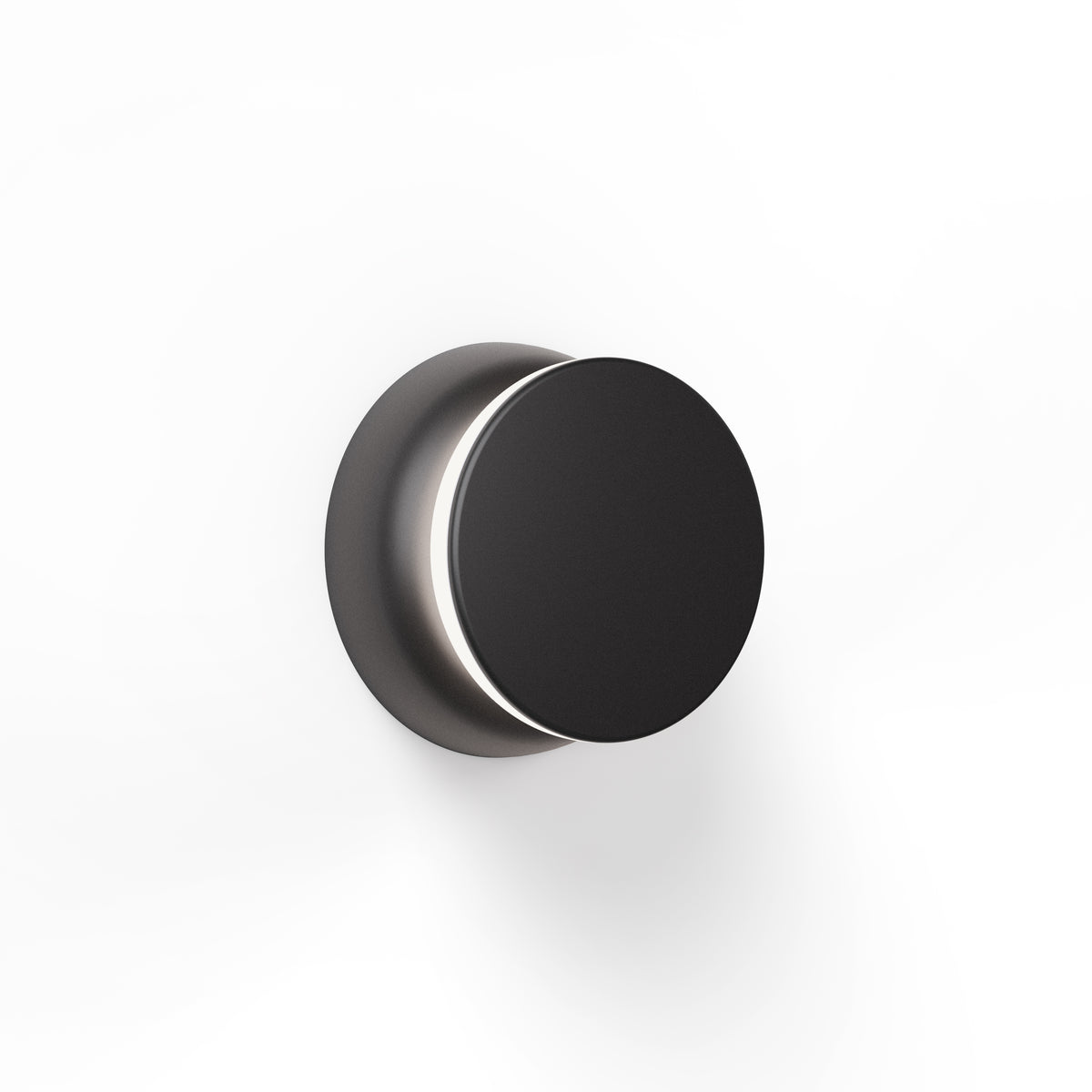Pablo Totem Puck LED Wall/Ceiling Light in Black Canopy, Black Face Plate
