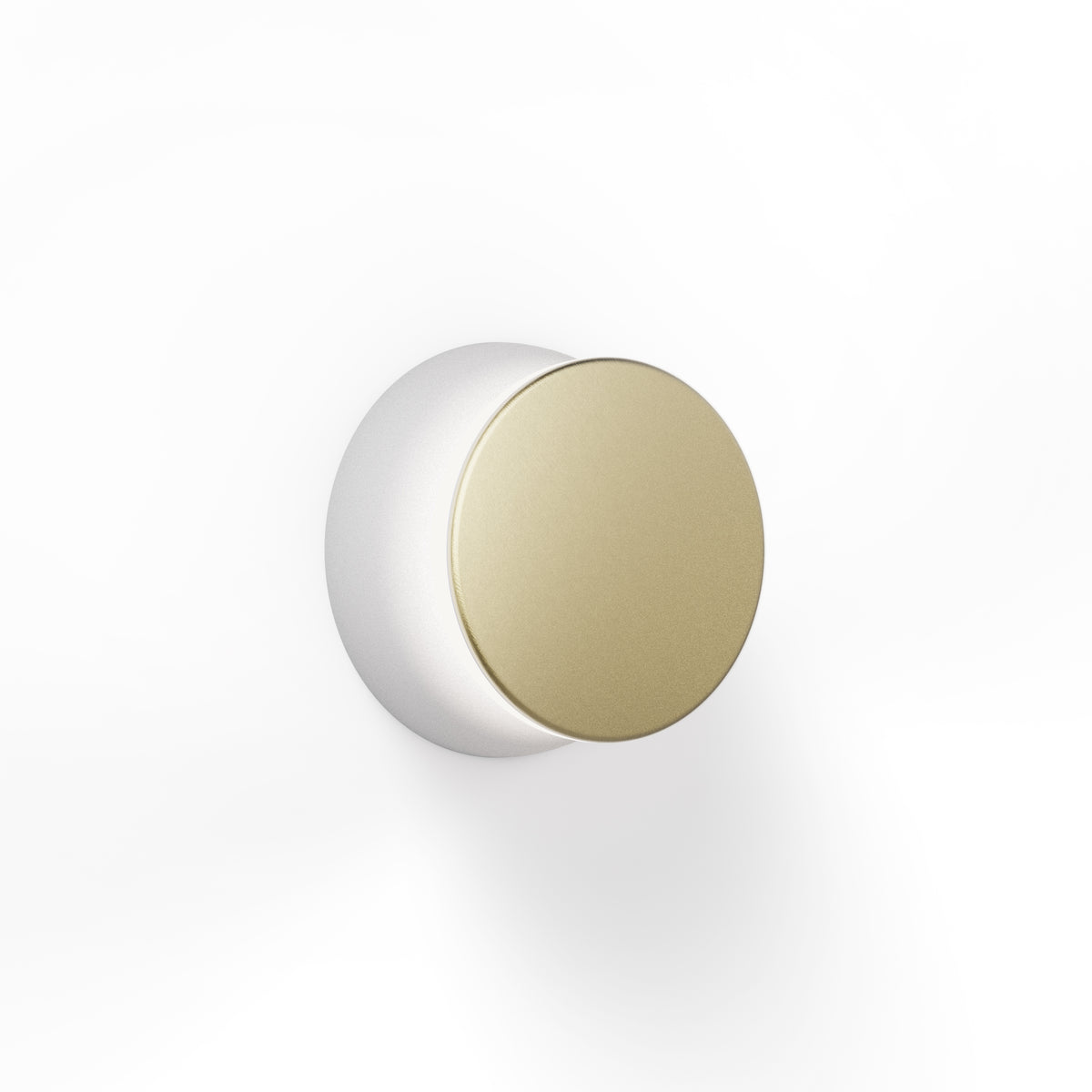 Pablo Totem Puck LED Wall/Ceiling Light in Grey Canopy, Brass Face Plate
