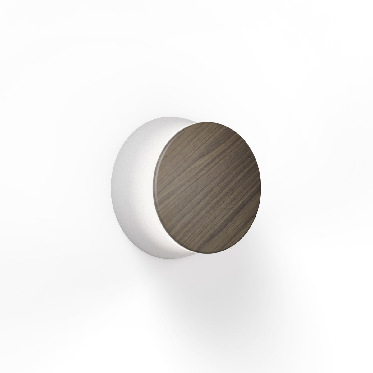 Pablo Totem Puck LED Wall/Ceiling Light in Grey Canopy, Walnut Face Plate