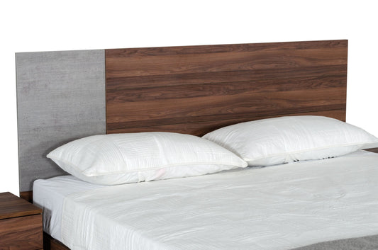 Nova Domus Palermo Modern Italian Faux Concrete and Walnut Bed