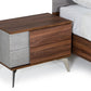 Nova Domus Palermo Modern Italian Faux Concrete and Walnut Nightstand