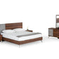 Nova Domus Palermo Modern Italian Faux Concrete and Walnut Bed
