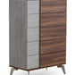 Nova Domus Palermo Italian Modern Faux Concrete and Walnut Chest