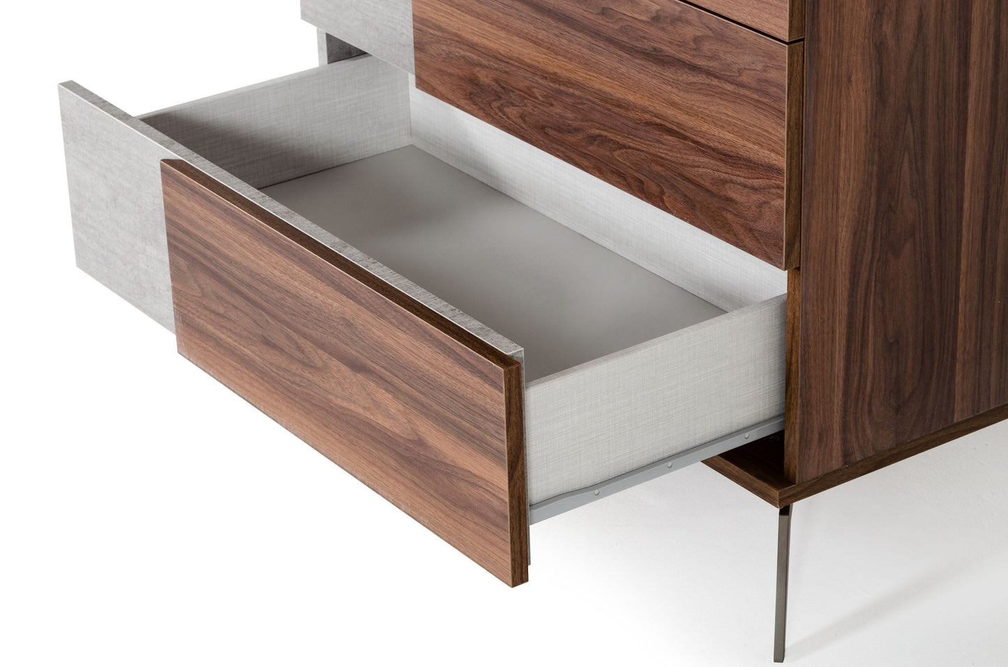 Nova Domus Palermo Italian Modern Faux Concrete and Walnut Chest