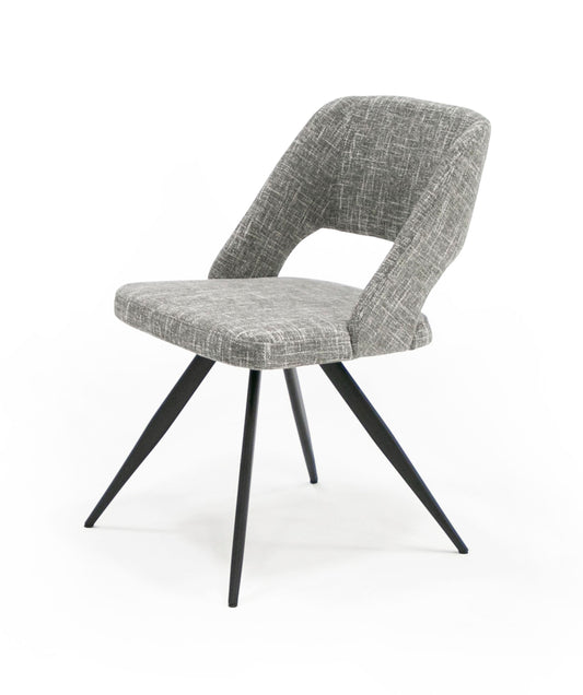 Modrest Palmer Modern Grey Fabric Dining Chair Set of 2