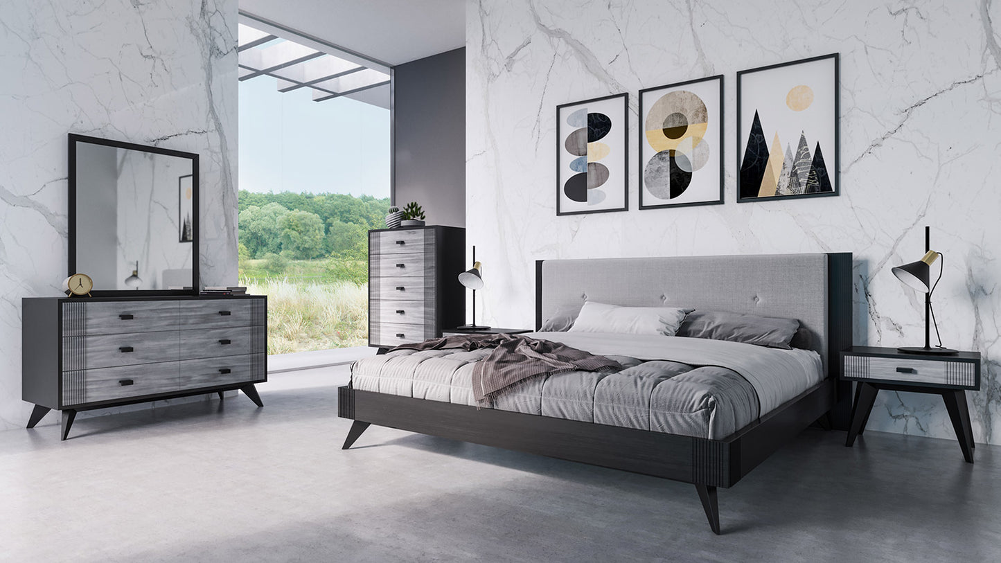 Nova Domus Panther Contemporary Grey and Black Dresser