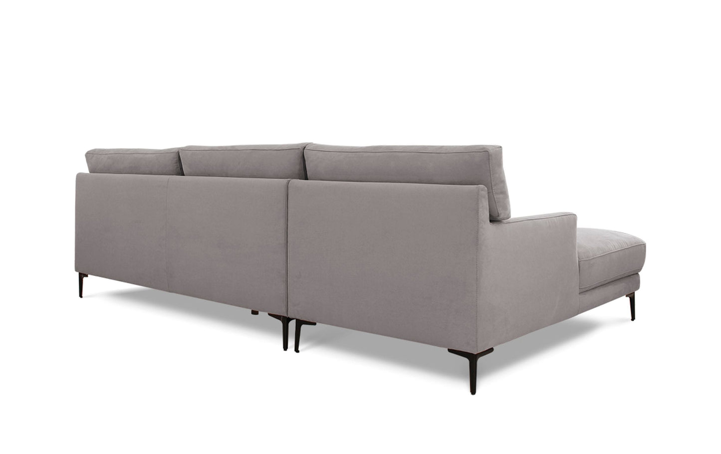 Divani Casa Paraiso Modern Grey Fabric Left Facing Sectional Sofa