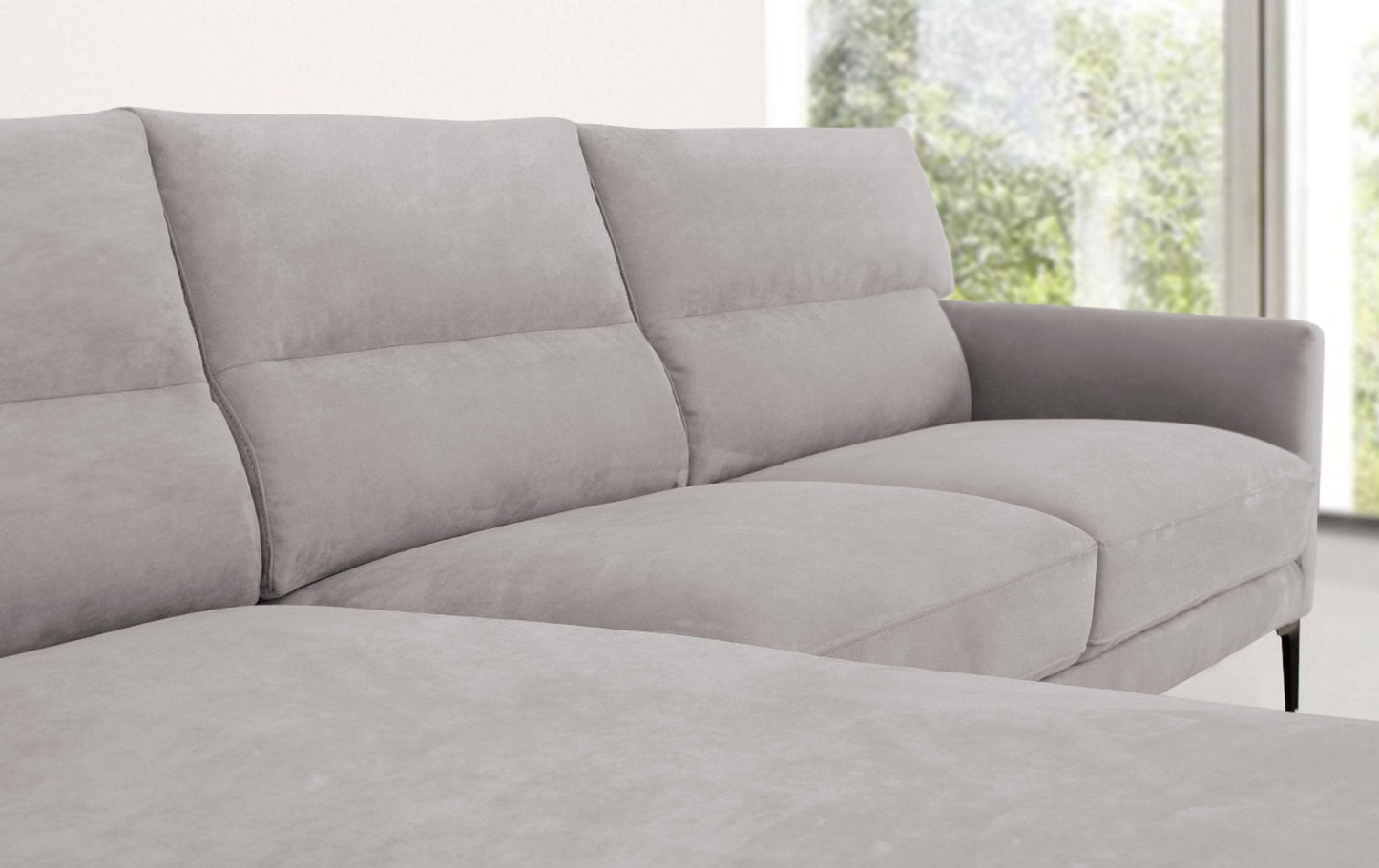 Divani Casa Paraiso Modern Grey Fabric Left Facing Sectional Sofa