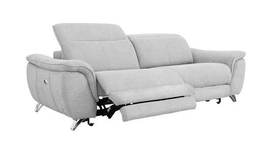 Divani Casa Paul Contemporary Grey Fabric Loveseat with Electric Recliners