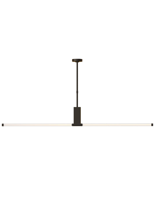 Phobos 66-inch Linear LED Glass Chandelier by Visual & Comfort & Co