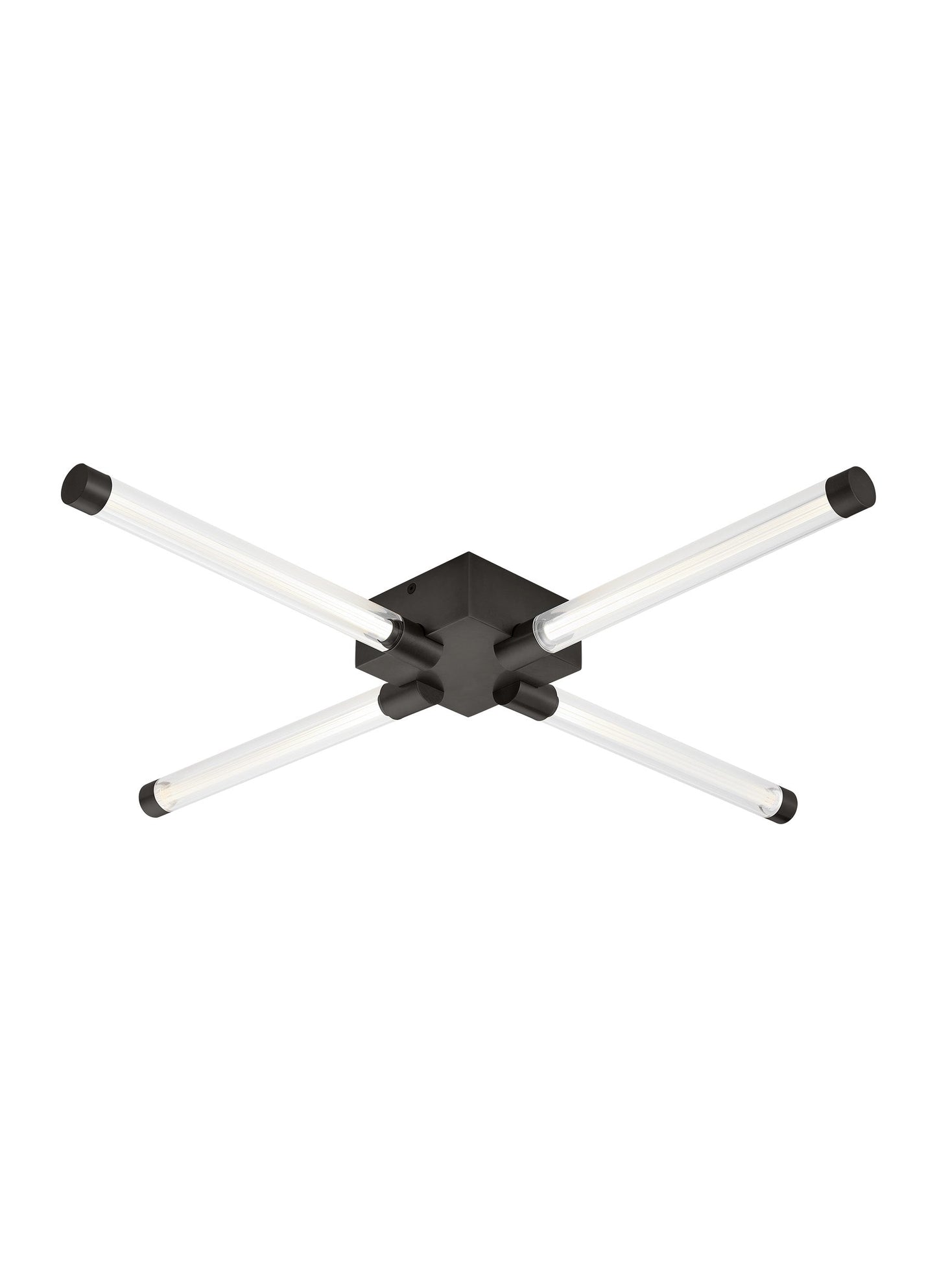 Visual Comfort Phobos 28 Inch Wide Geometric Flush Mount Dark Bronze