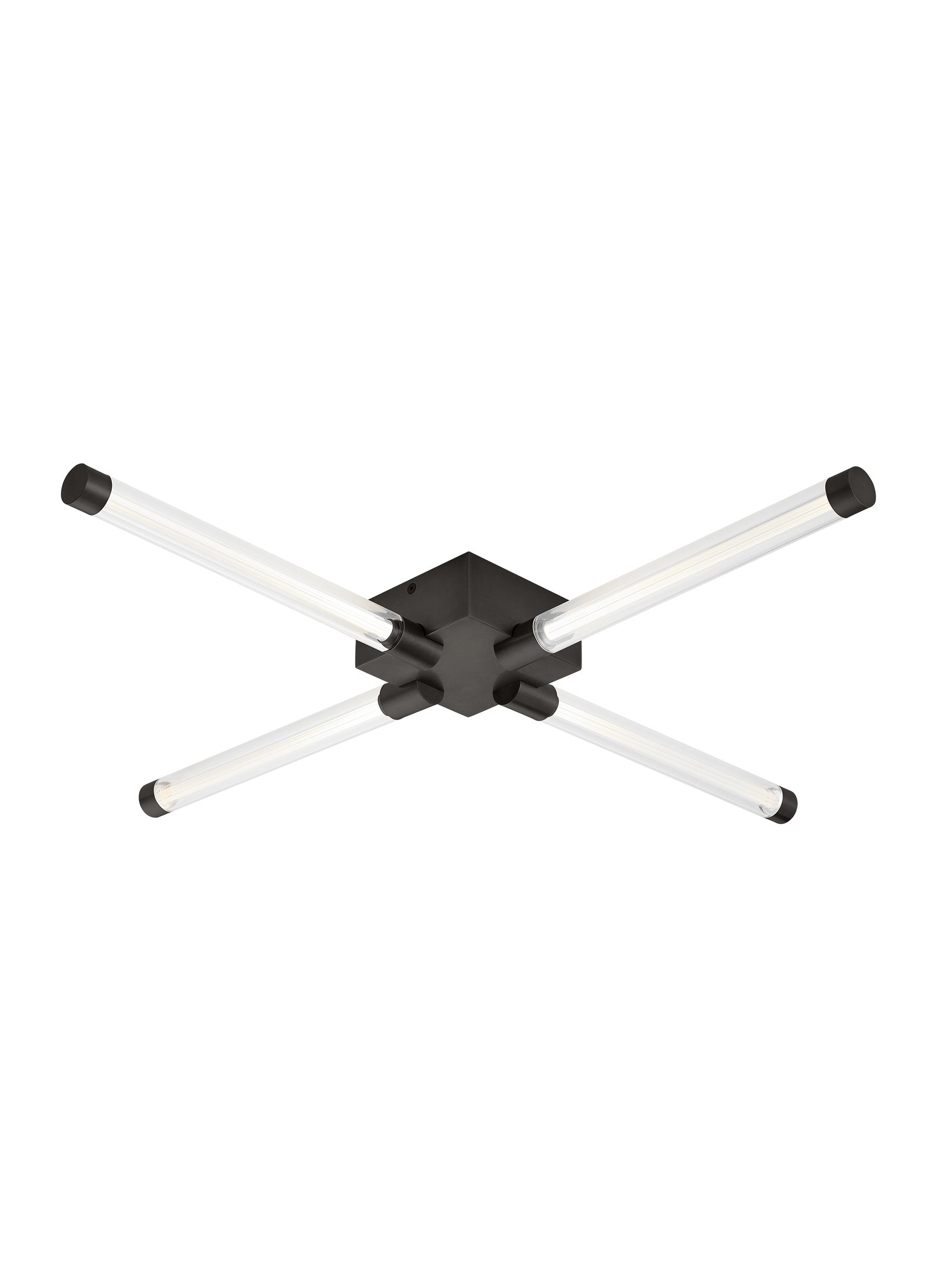 Visual Comfort Phobos 28 Inch Wide Geometric Flush Mount Dark Bronze