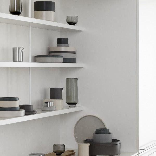 blomus Pilar Deep Dessert Plate 8" Pewter Set of 4