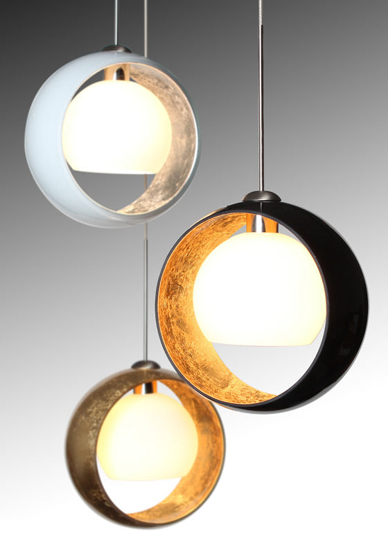 Besa Pogo double-glass pendants shown together in a group