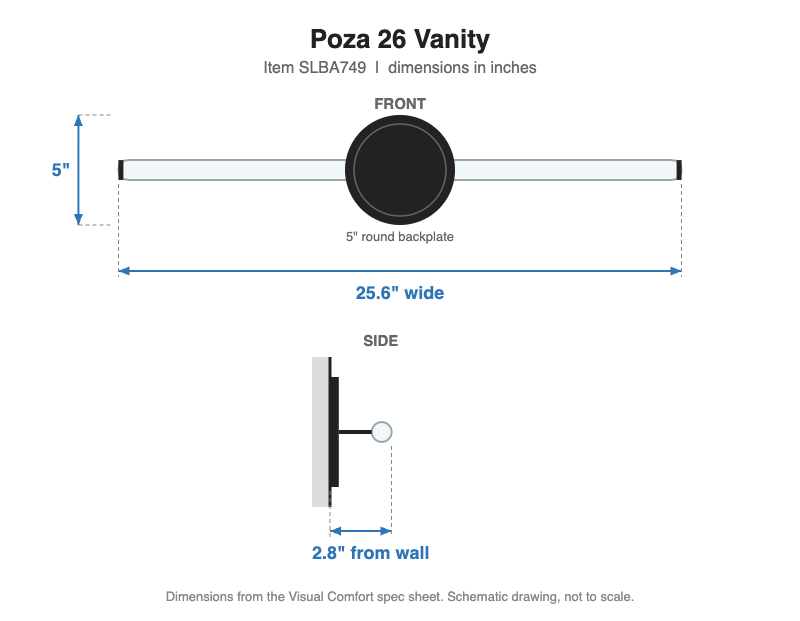 Visual Comfort Poza 26 Vanity – view 5