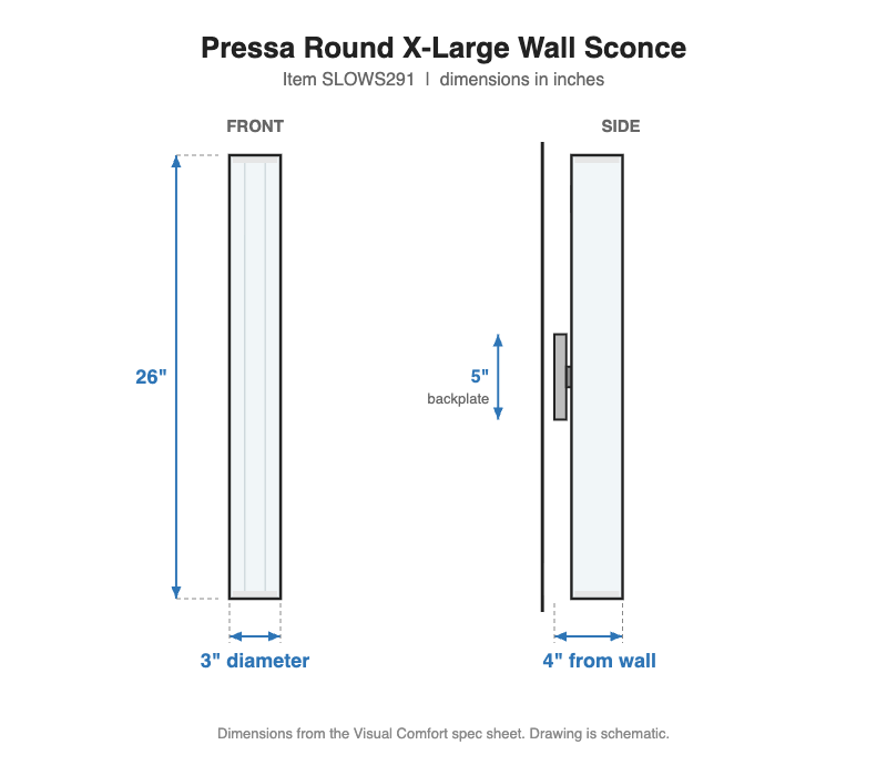 Visual Comfort Pressa Round X-Large Wall-Wash Outdoor Sconce – view 3