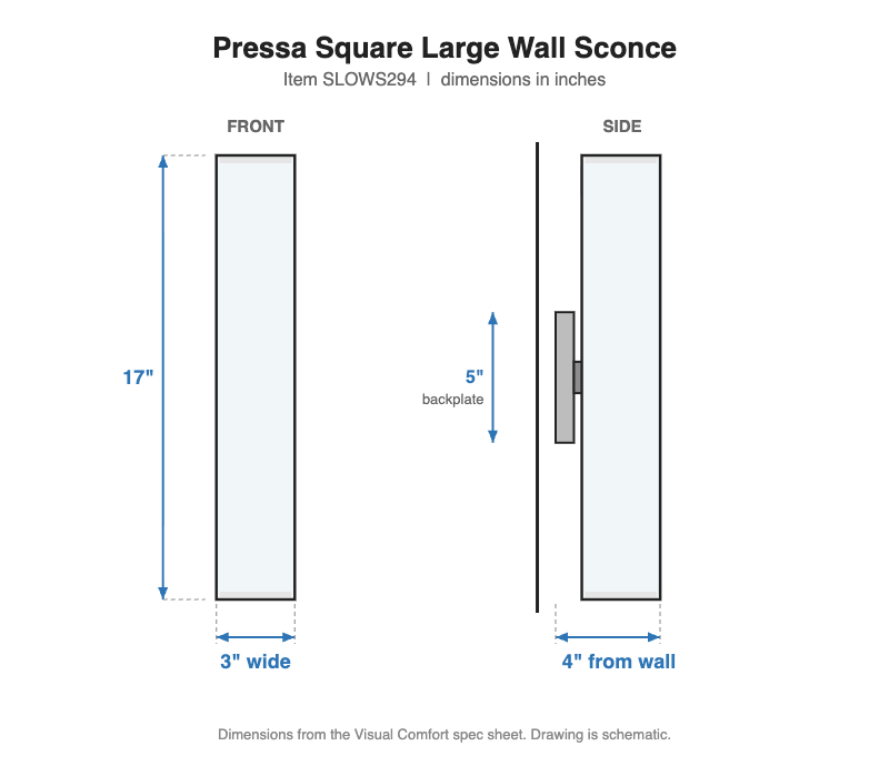 Visual Comfort Pressa Square Large Wall-Wash Outdoor Sconce – view 3