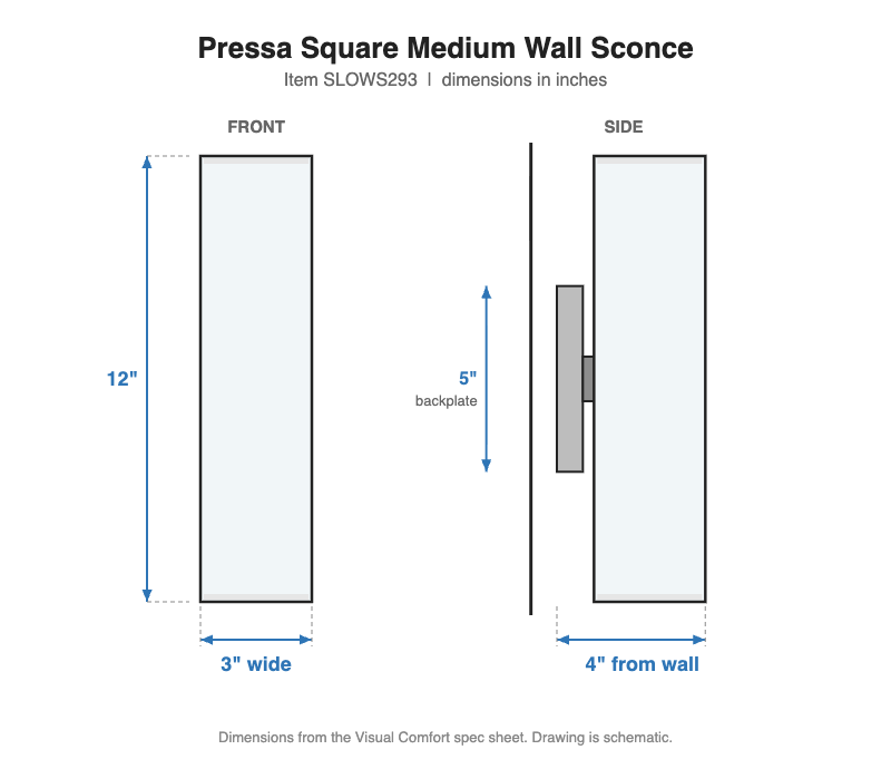 Visual Comfort Pressa Square Medium Wall-Wash Outdoor Sconce – view 3