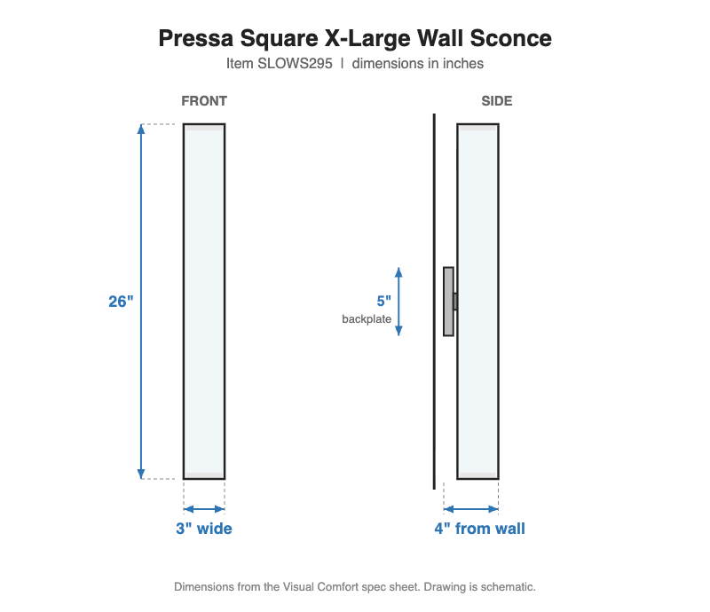 Visual Comfort Pressa Square X-Large Wall-Wash Outdoor Sconce – view 3