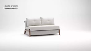 How-to video preview demonstrating the Cubed Queen Sleeper Sofa bed conversion from sofa to sleeping position