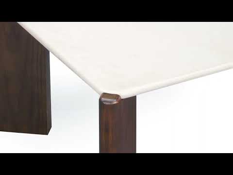Video: Restis 52" Cream Quartz Rectangular Coffee Table from TOV Furniture