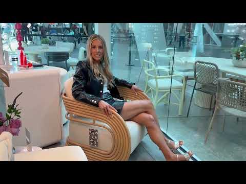 Video: Lauretta Cream Fabric and Natural Rattan Accent Chair from TOV Furniture