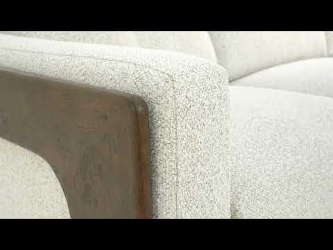 Video: Elyn 91" Cream Contract-Grade Boucle Sofa