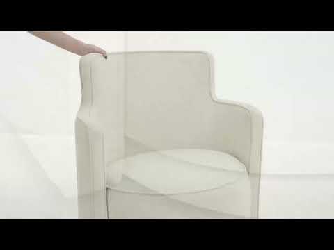 Video: Passe Cream Upcycled Performance Linen Swivel Chair