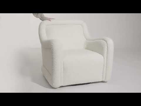 Video: Charli Cream Boucle Swivel Chair by TOV Furniture
