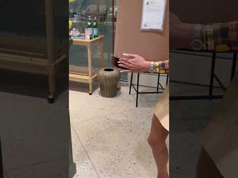 Video: Como Burl and Saddle Brown Cotton Jute Contract-Grade Accent Stool