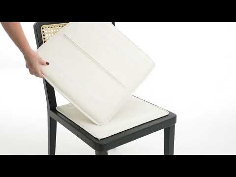 Video: Tassina Cream Upcycled Performance Linen Dining Chair