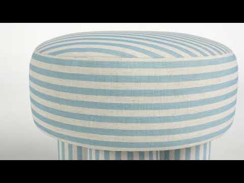 Video: Masha Striped Performance Linen Accent Stool