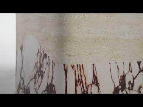 Video: Brut Travertine & Breccia Concrete Indoor / Outdoor Side Table from TOV Furniture