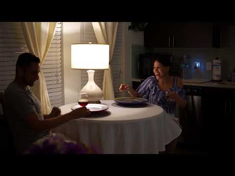 Blue Porcelain Table Lamp | Portable Light for Dining